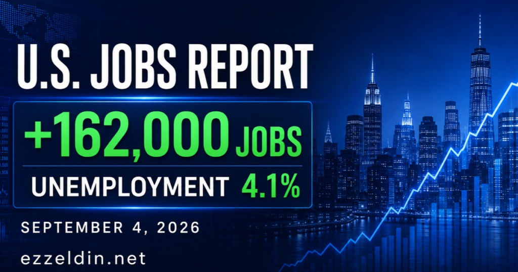 August 2026 U.S. jobs report showing 162,000 jobs added and 4.1% unemployment